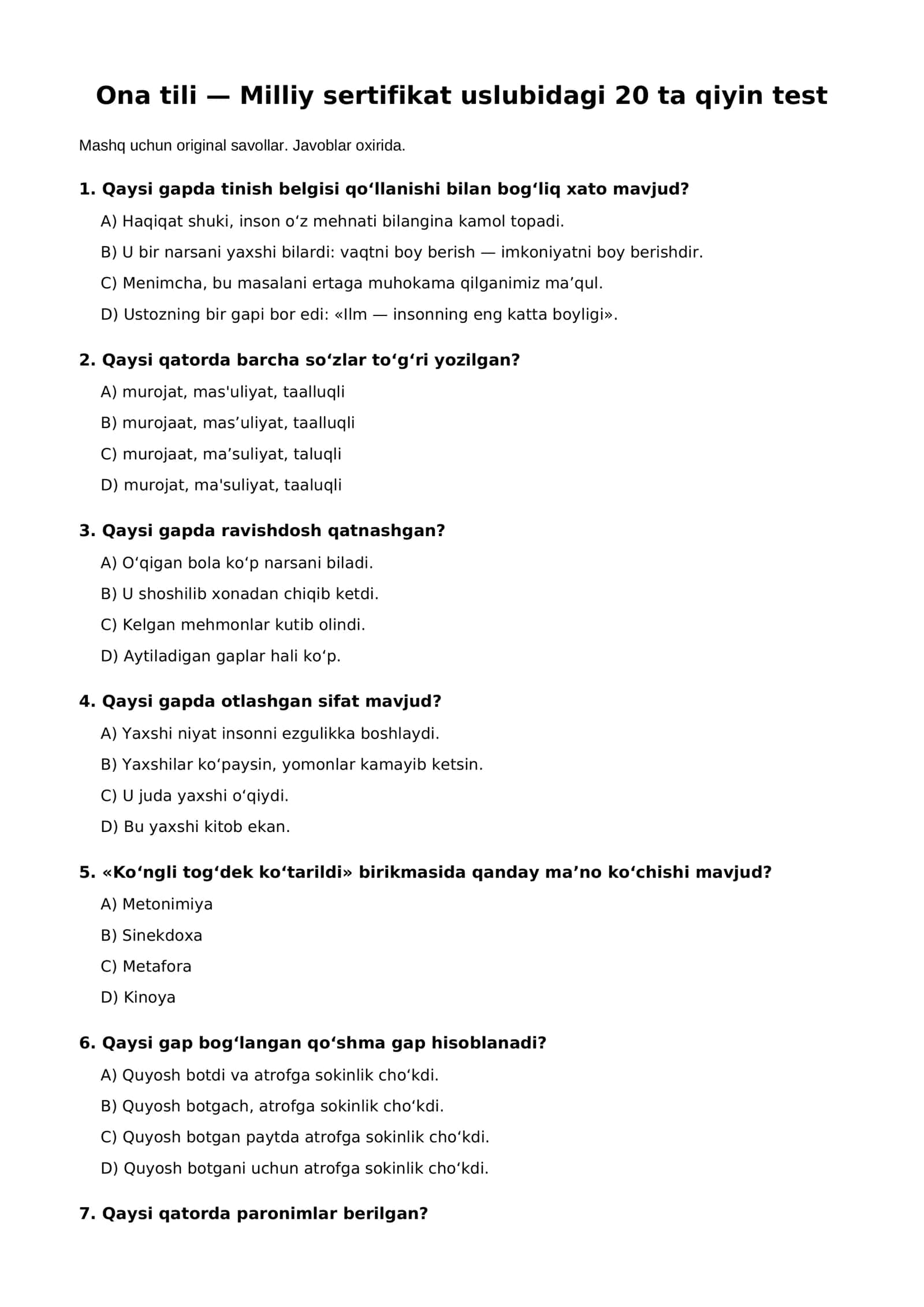 Ona tili milliy sertifikat 1