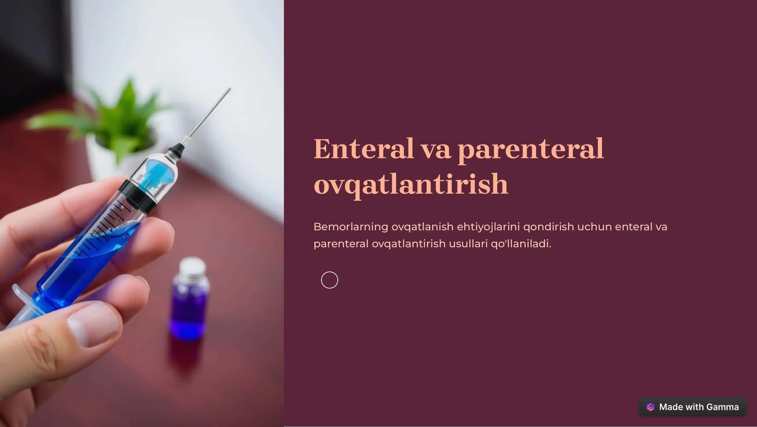 Enteral va parenteral ovqatlantirish 1
