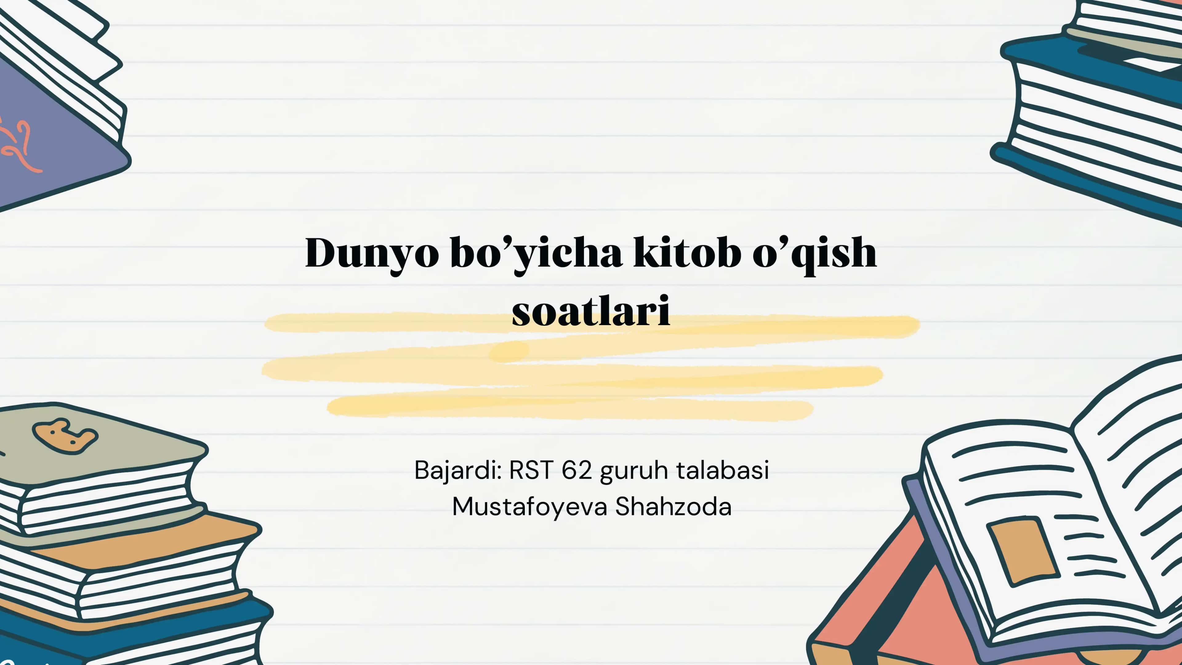Dunyo bo’yicha kitob o’qish soatlari 1