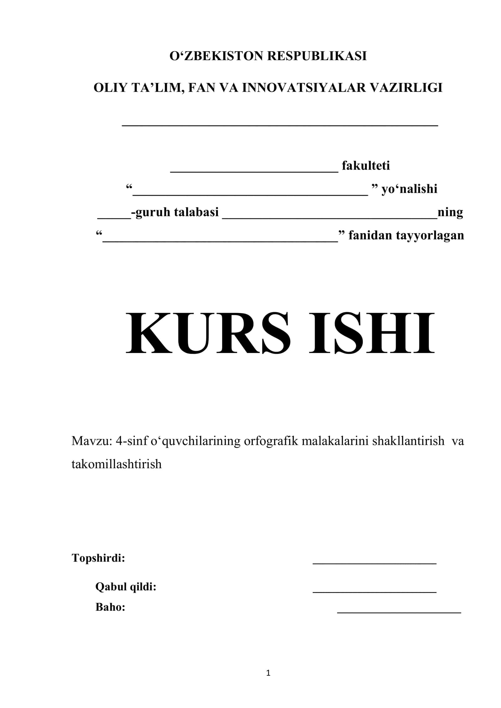 4-sinf oʻquvchilarining orfografik malakalarini shakllantirish va takomillashtirish 1