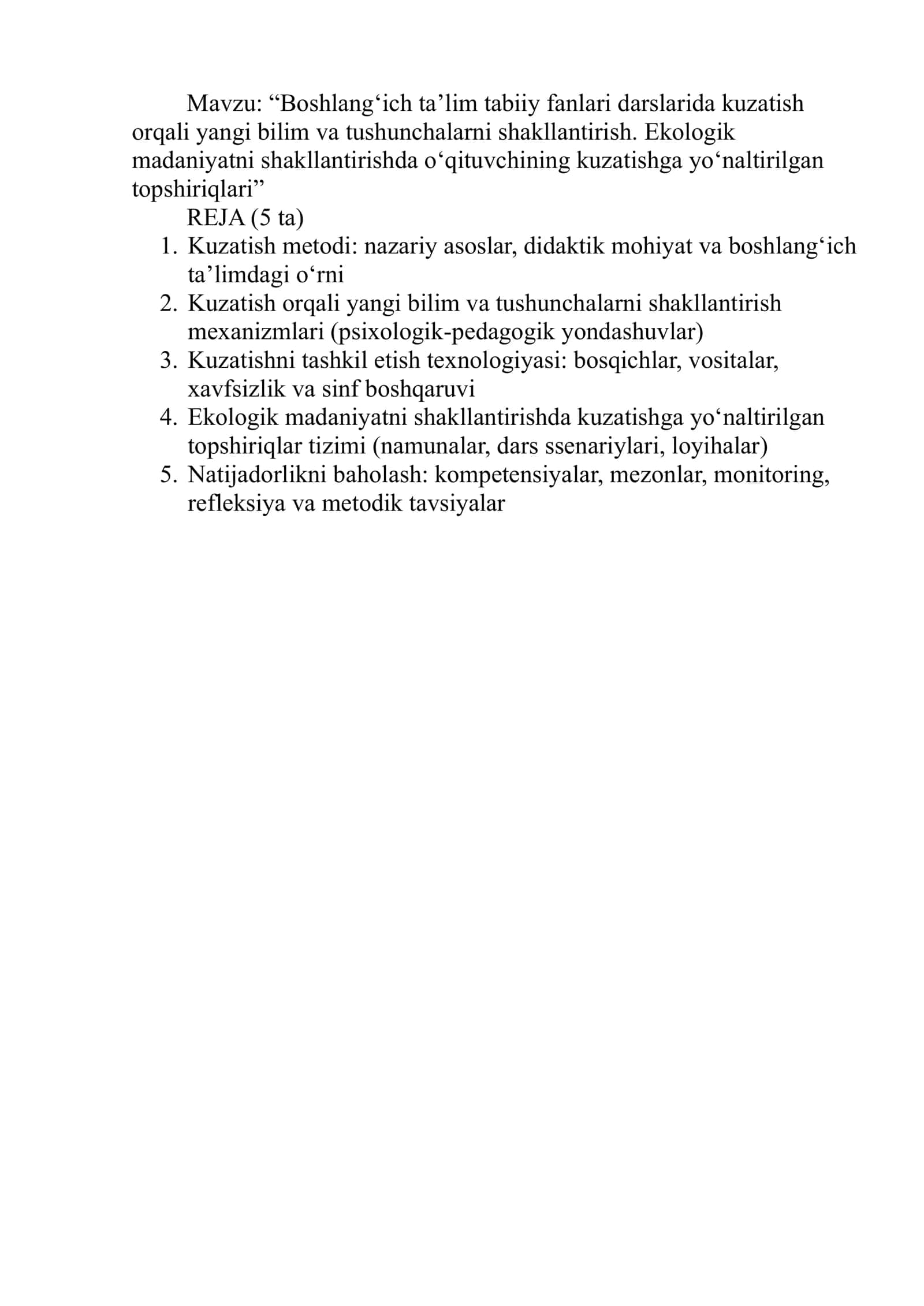 Boshlang‘ich ta’lim tabiiy fanlari darslari 1