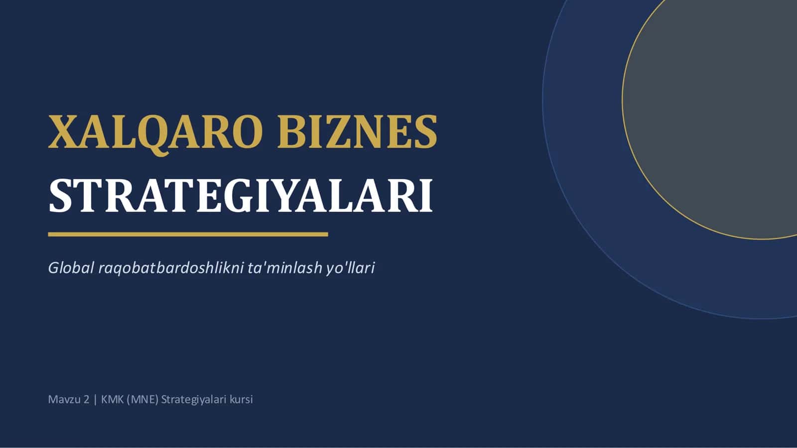 XALQARO BIZNES STRATEGIYALARI 1