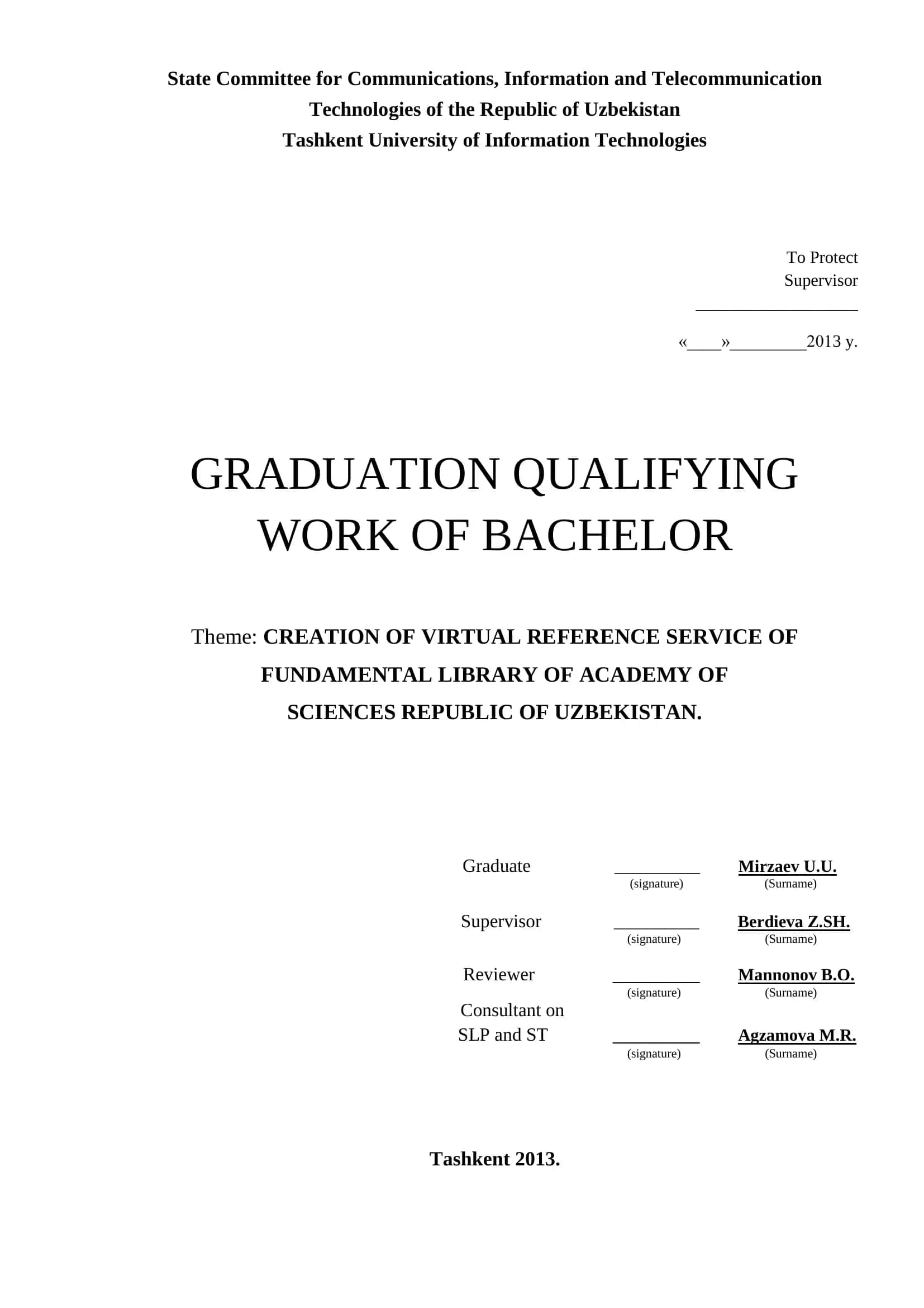 GRADUATION QUALIFYING WORK OF BACHELOR 1