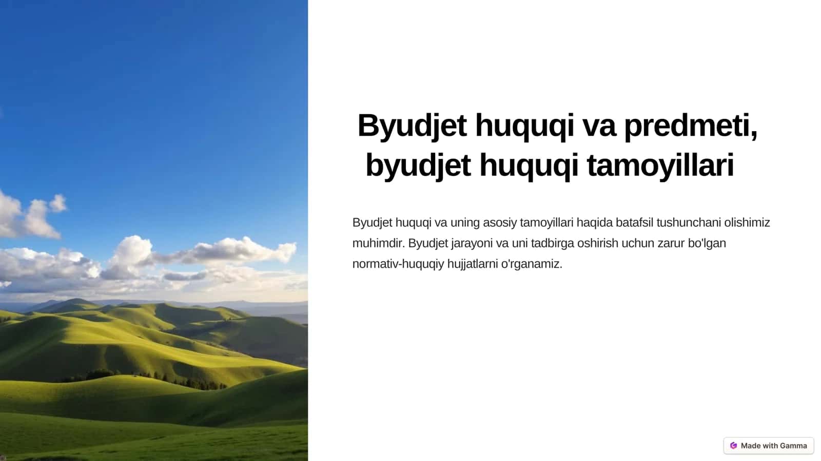 Byudjet huquqi va predmeti 1