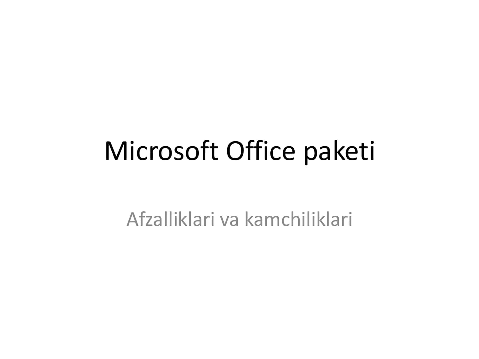 Microsoft Office paketi 1