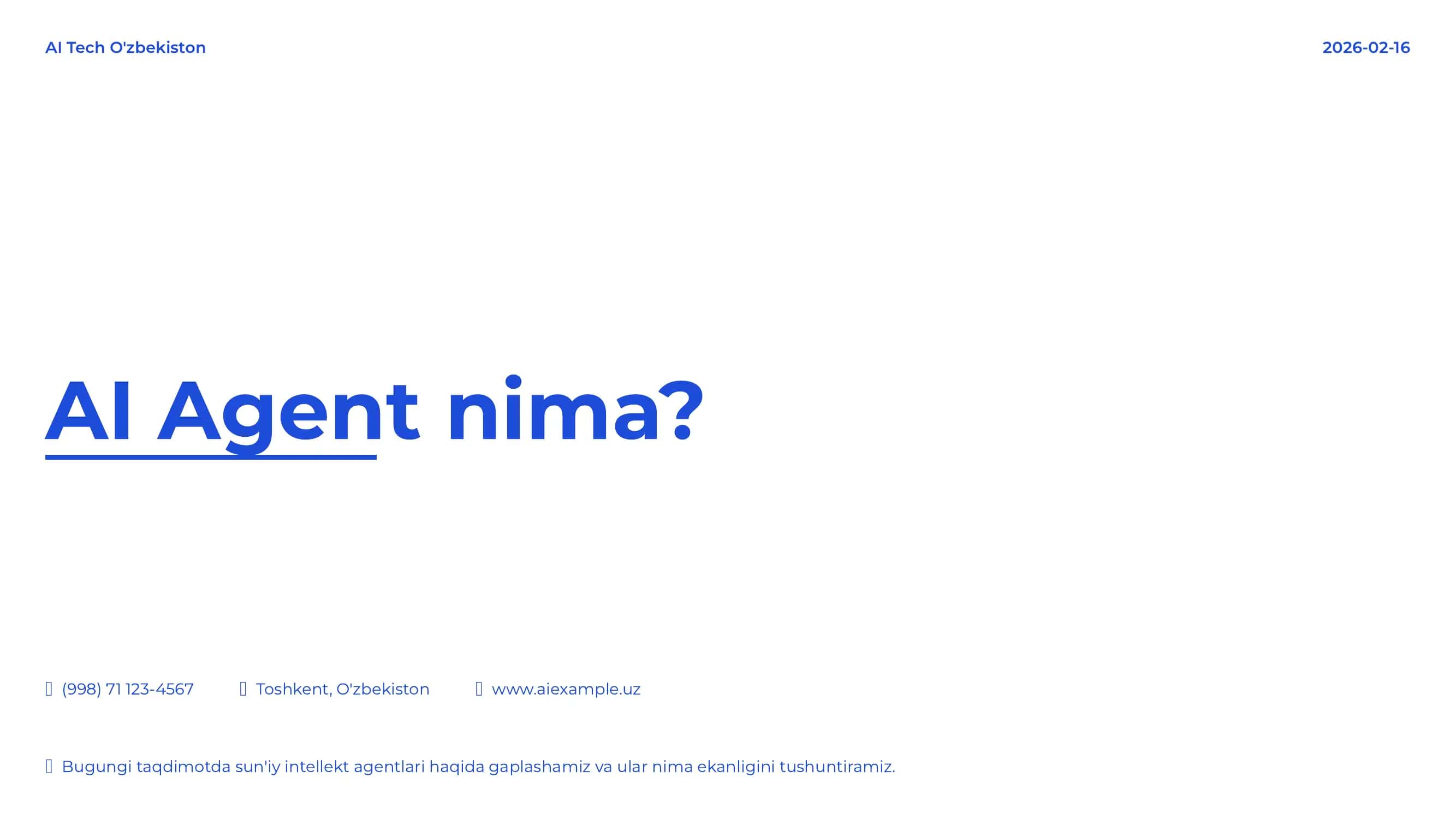 Sun'iy intellekt agentlari haqida 1