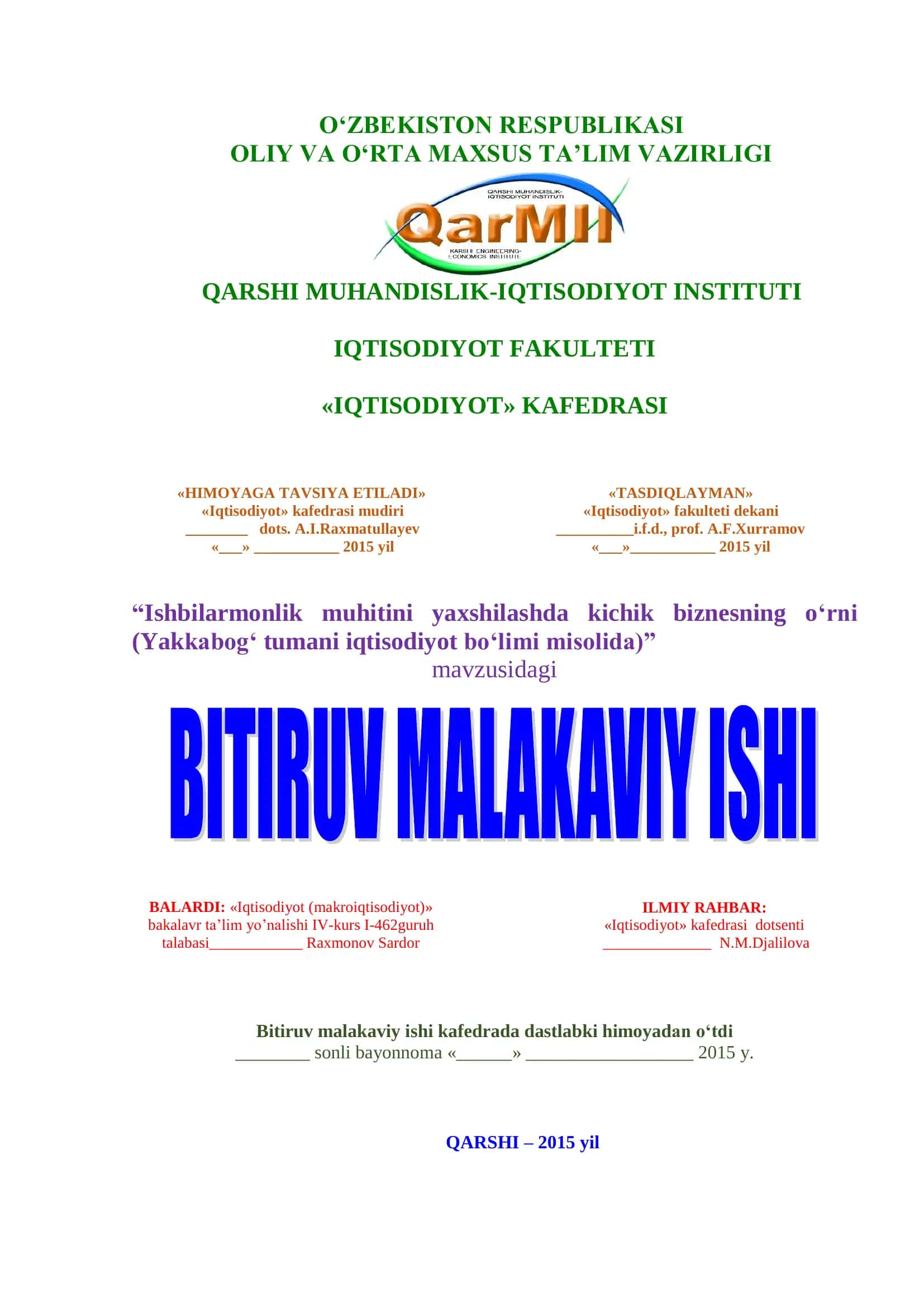 Iqtisodiyot (Makroiqtisodiyot) 1