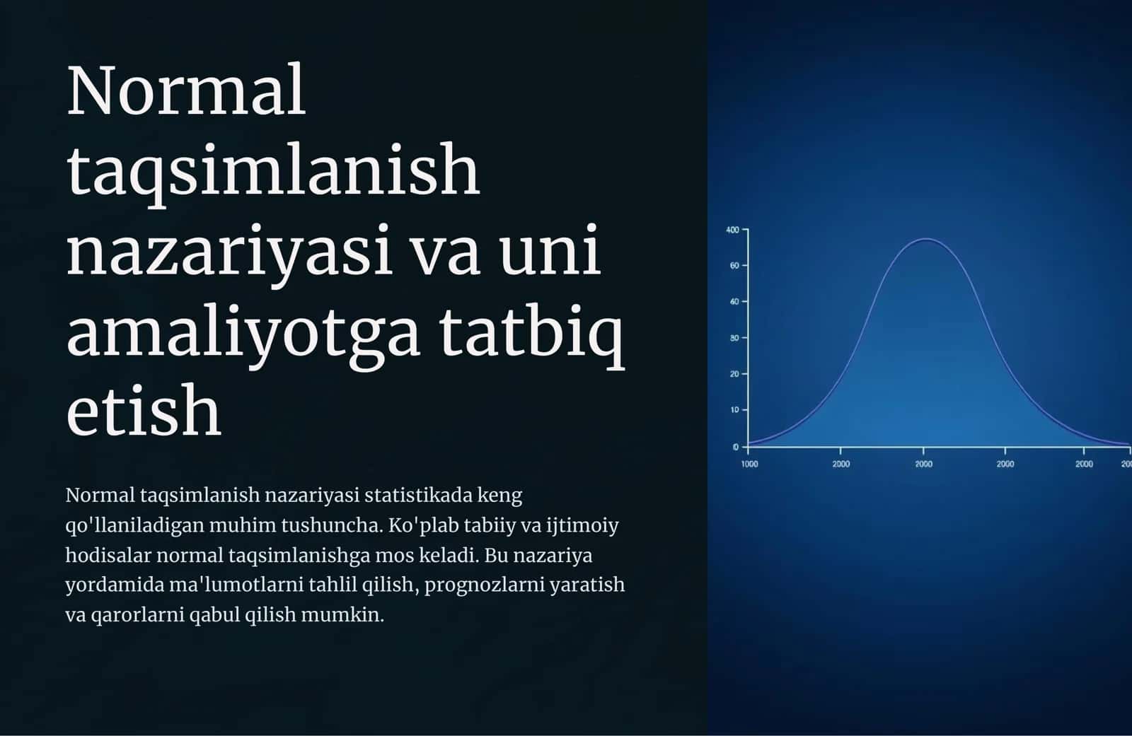 Normal taqsimlanish nazariyasi va uni amaliyotga tatbiq etish 1