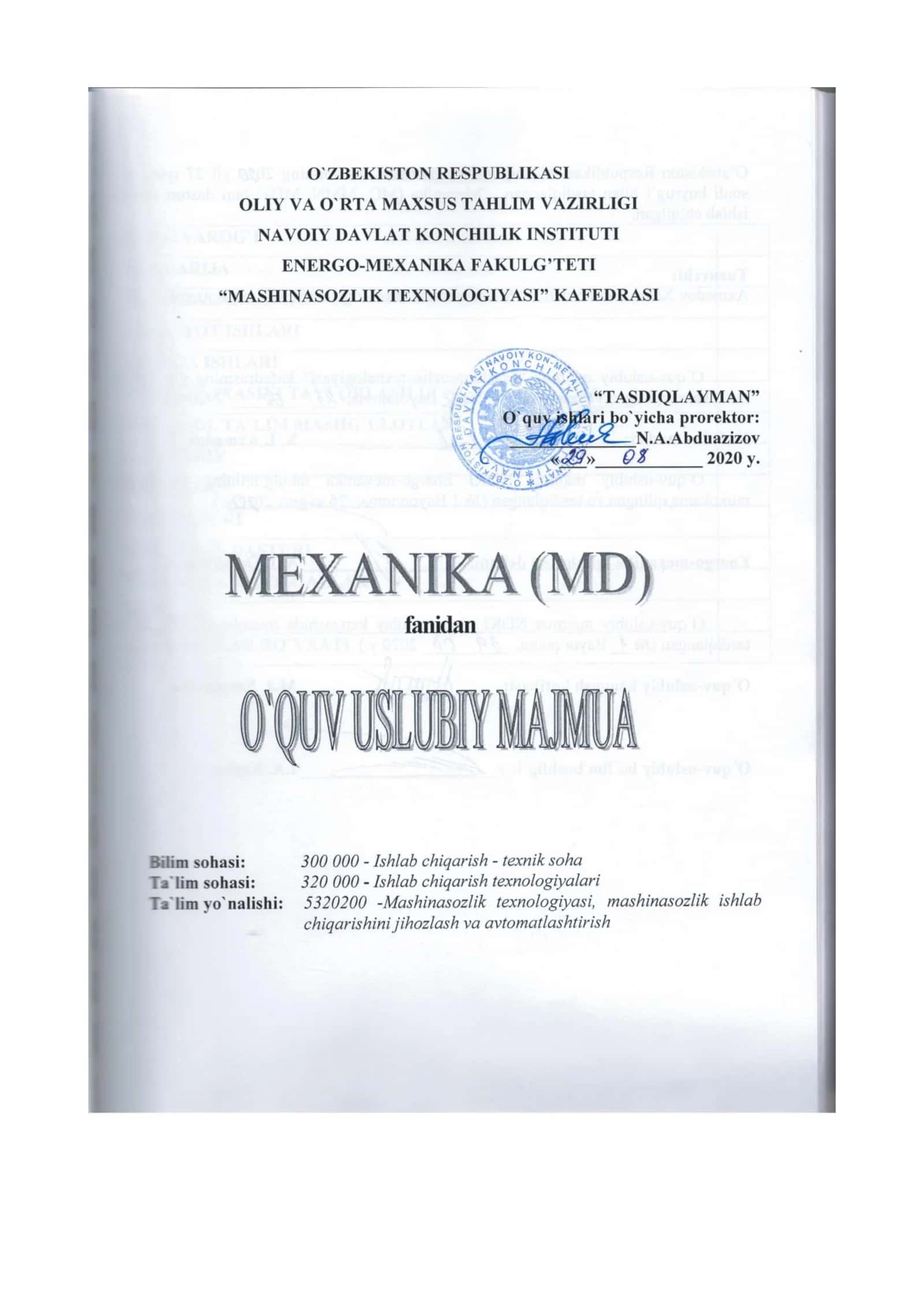 KURS LOYIXASINI TAYYORLASH UCHUN QO`LLANMA 1