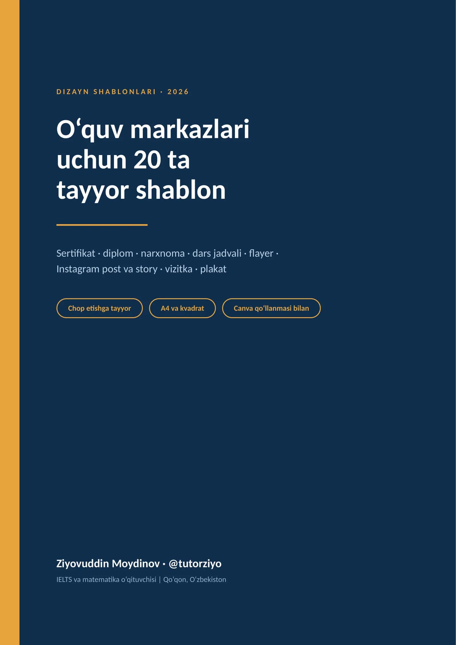 DIZAYN SHABLONLARI · 2026 1