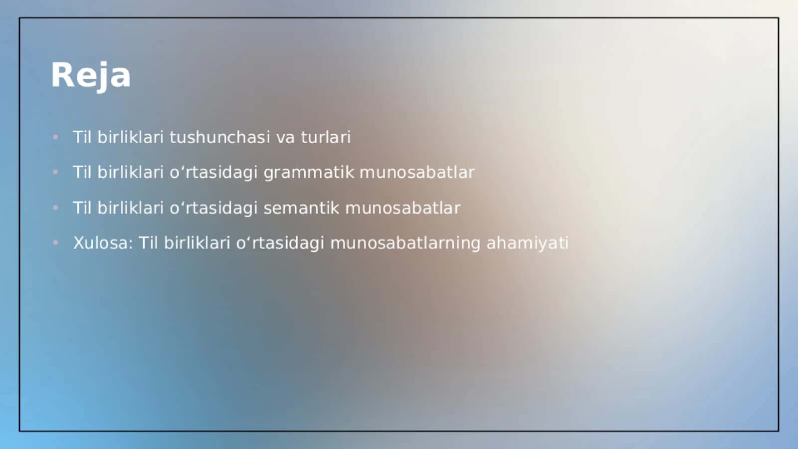 Til birliklari o'rtasidagi munosabatlar 1