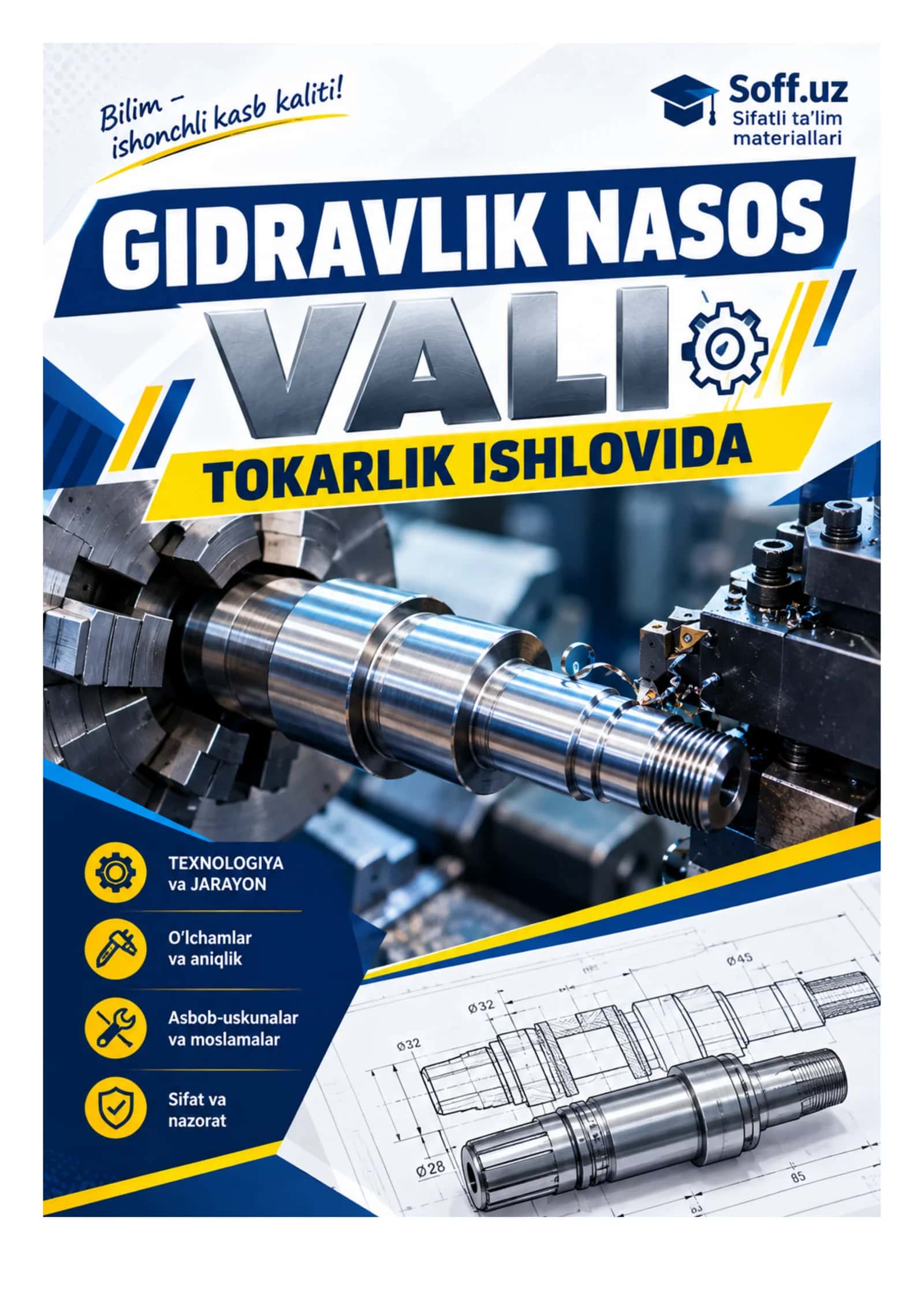 Gidravlik nasos vali — tokarlik ishlovi 1