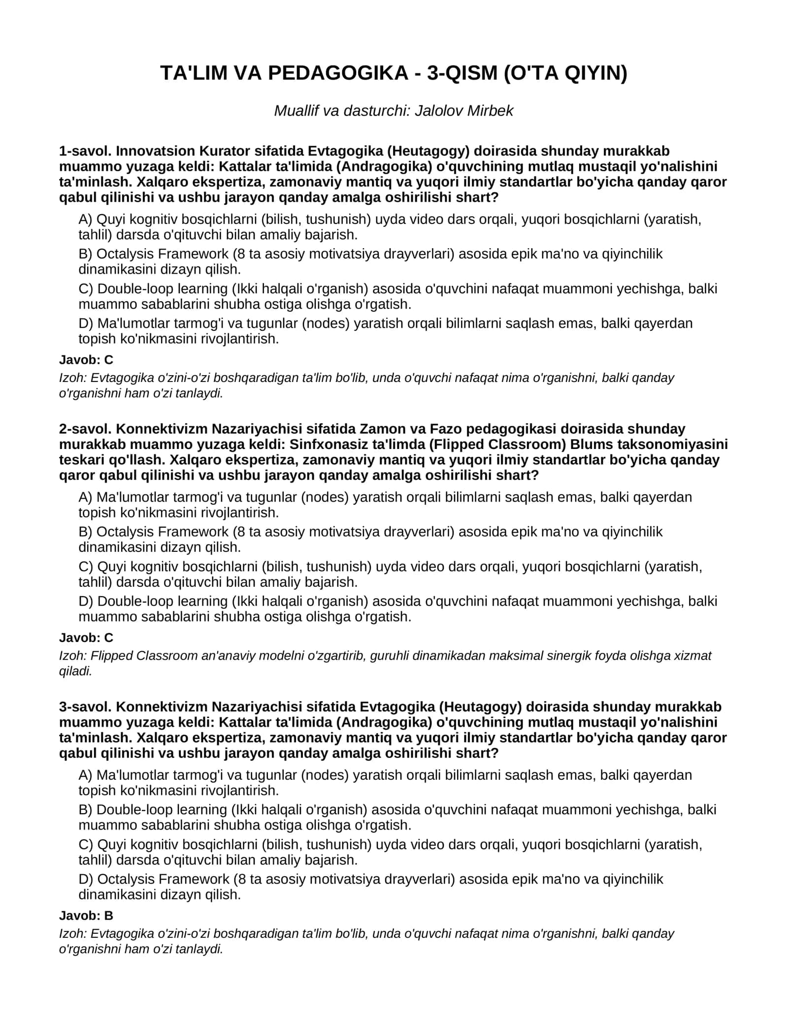 TA'LIM VA PEDAGOGIKA - 3-QISM (O'TA QIYIN) 1