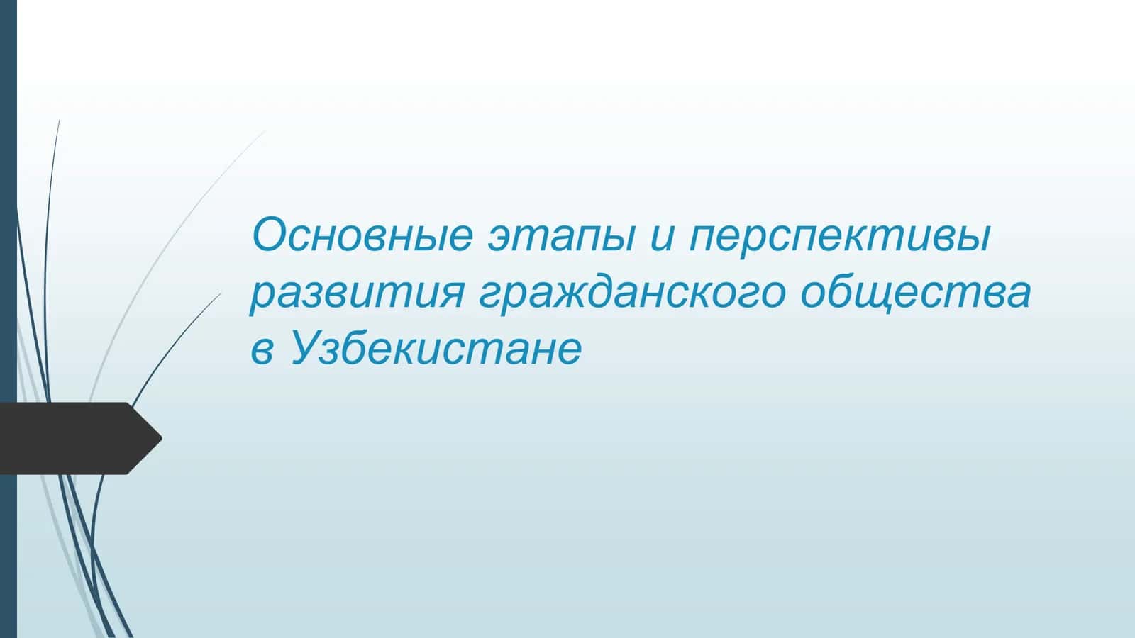 Основные этапы и перспективы  развития гражданского общества  в Узбекистане 1