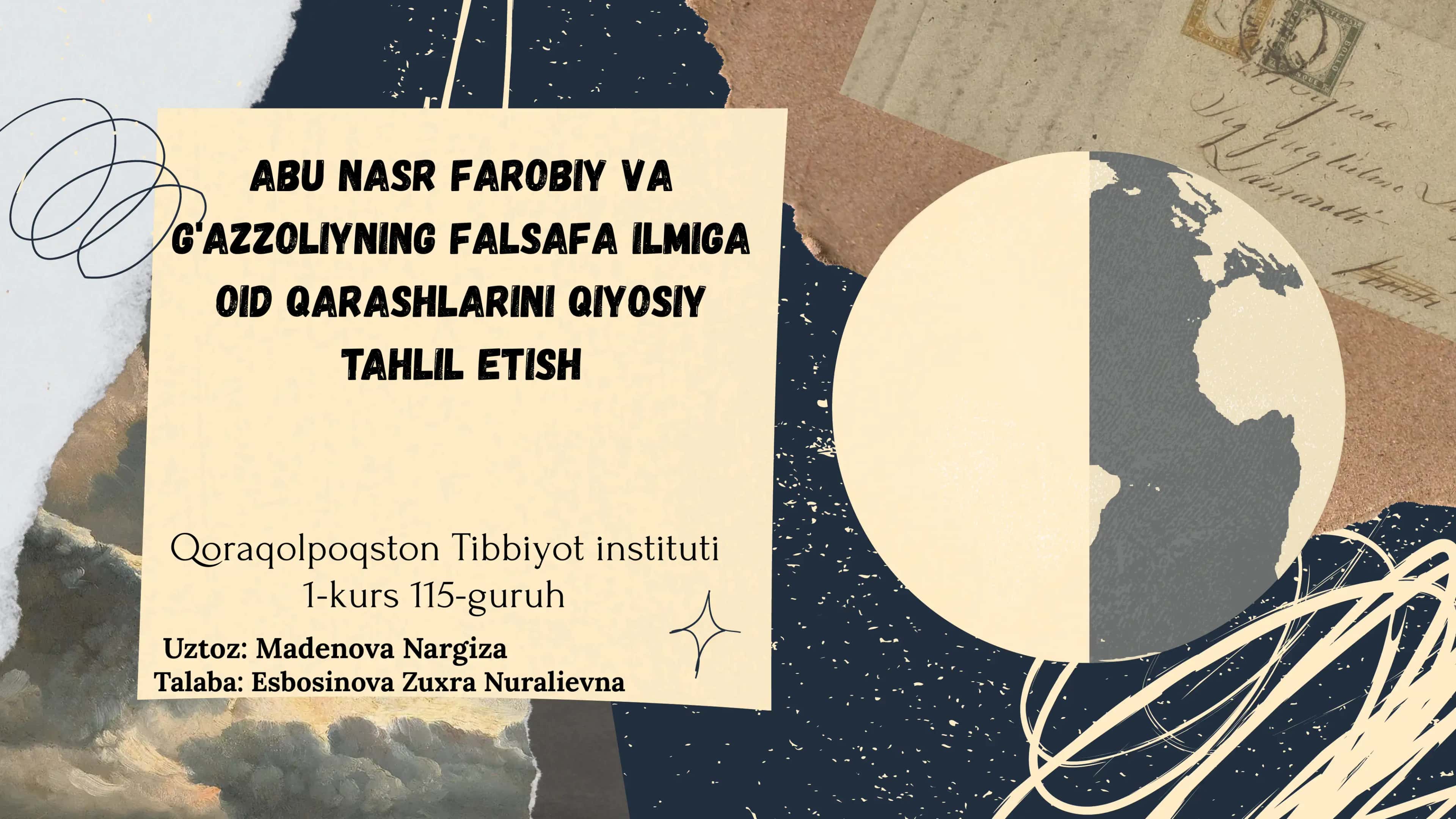 Abu Nasr Farobiy va G'azzoliyning falsafa ilmiga oid qarashlarini qiyosiy tahlil etish 1
