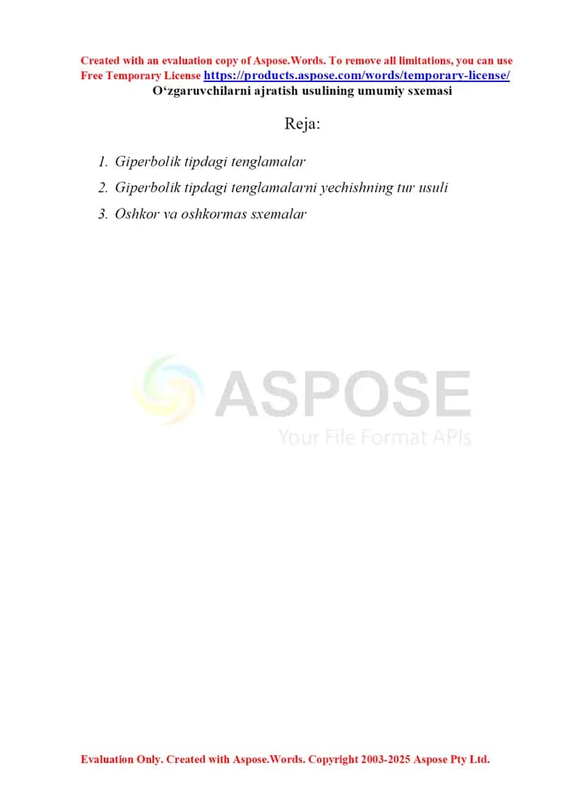 Giperbolik tipdagi tenglamalar 1