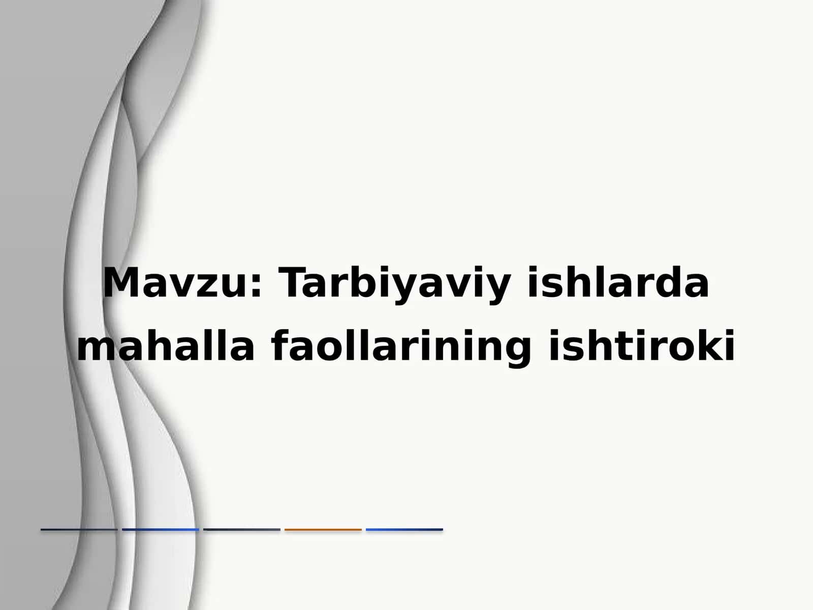 Tarbiyaviy ishlarda 1