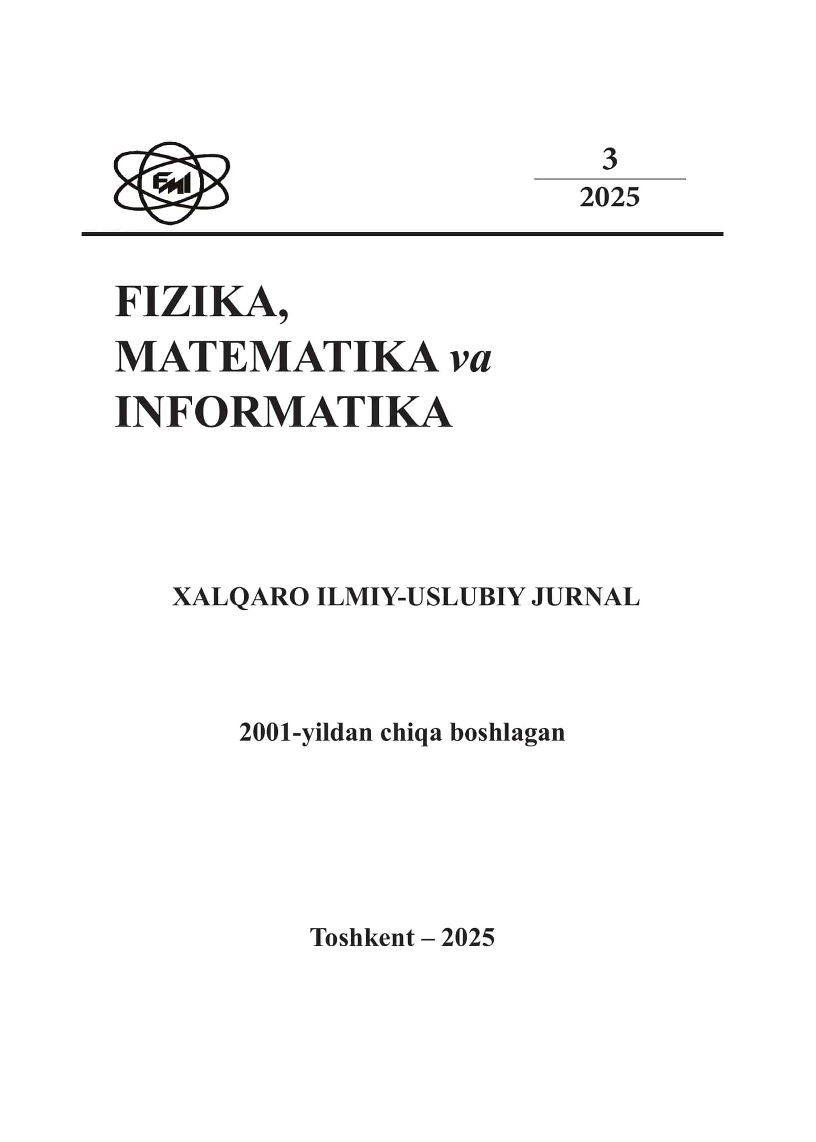 FIZIKA, MATEMATIKA va INFORMATIKA 1