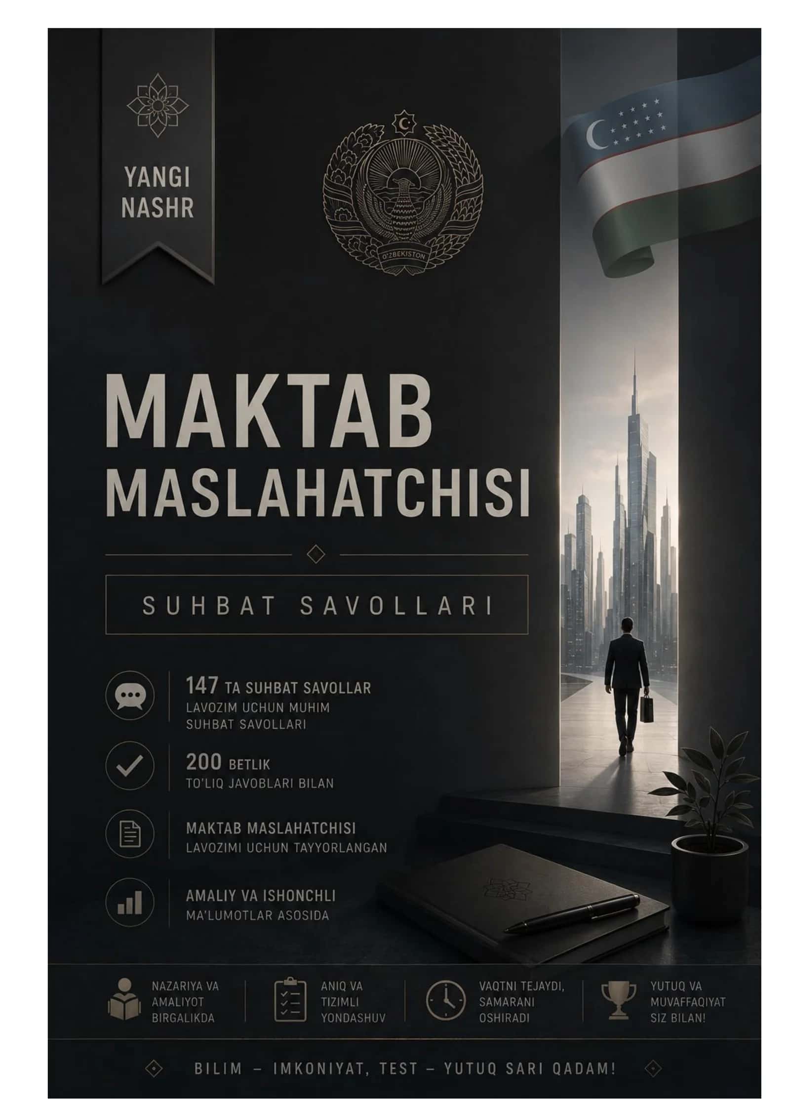 Maktab Maslahatchisi Tayyorlov Testlar va Suhbat Savollari 200 betlik jami 1
