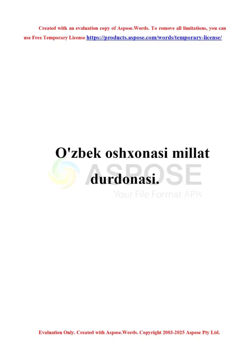 O'zbek oshxonasi millat durdonasi 4