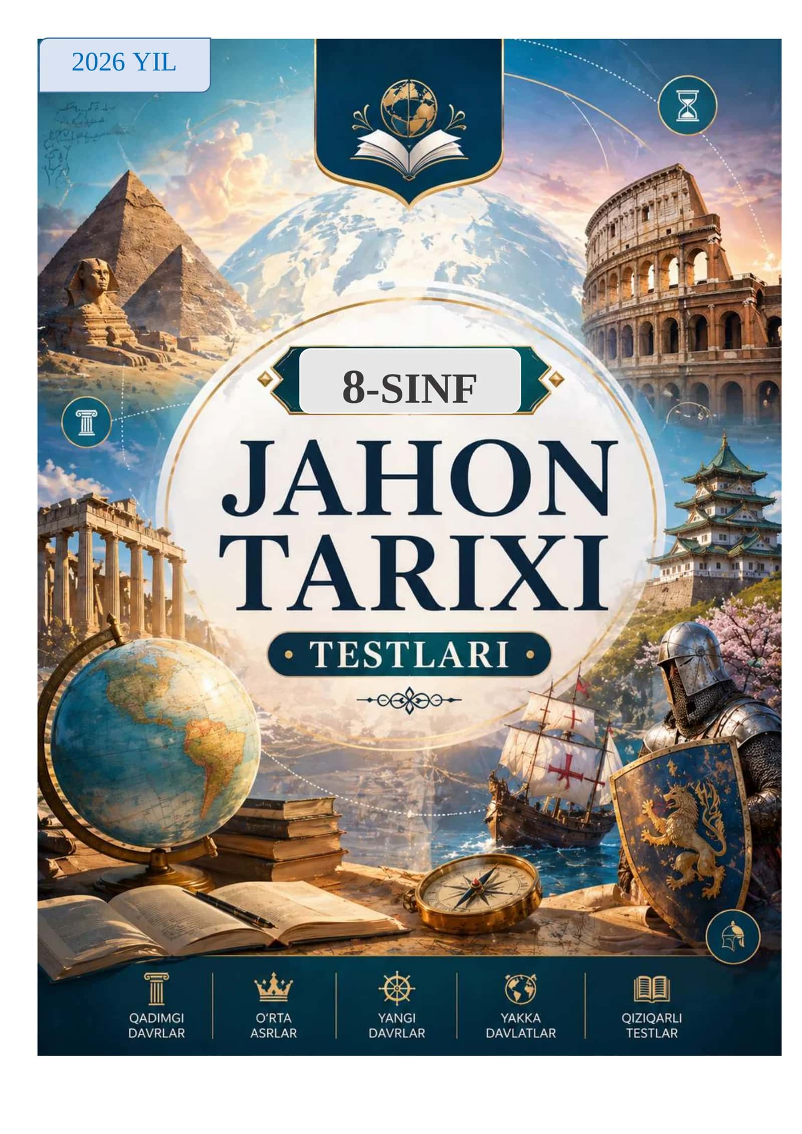 8 SINF JAHON TARIXI MAVZULASHTIRILGAN TESTLAR 2026 YIL 1