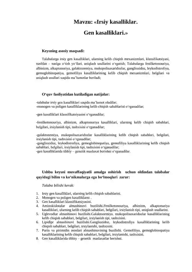 Irsiy gen kasalliklari