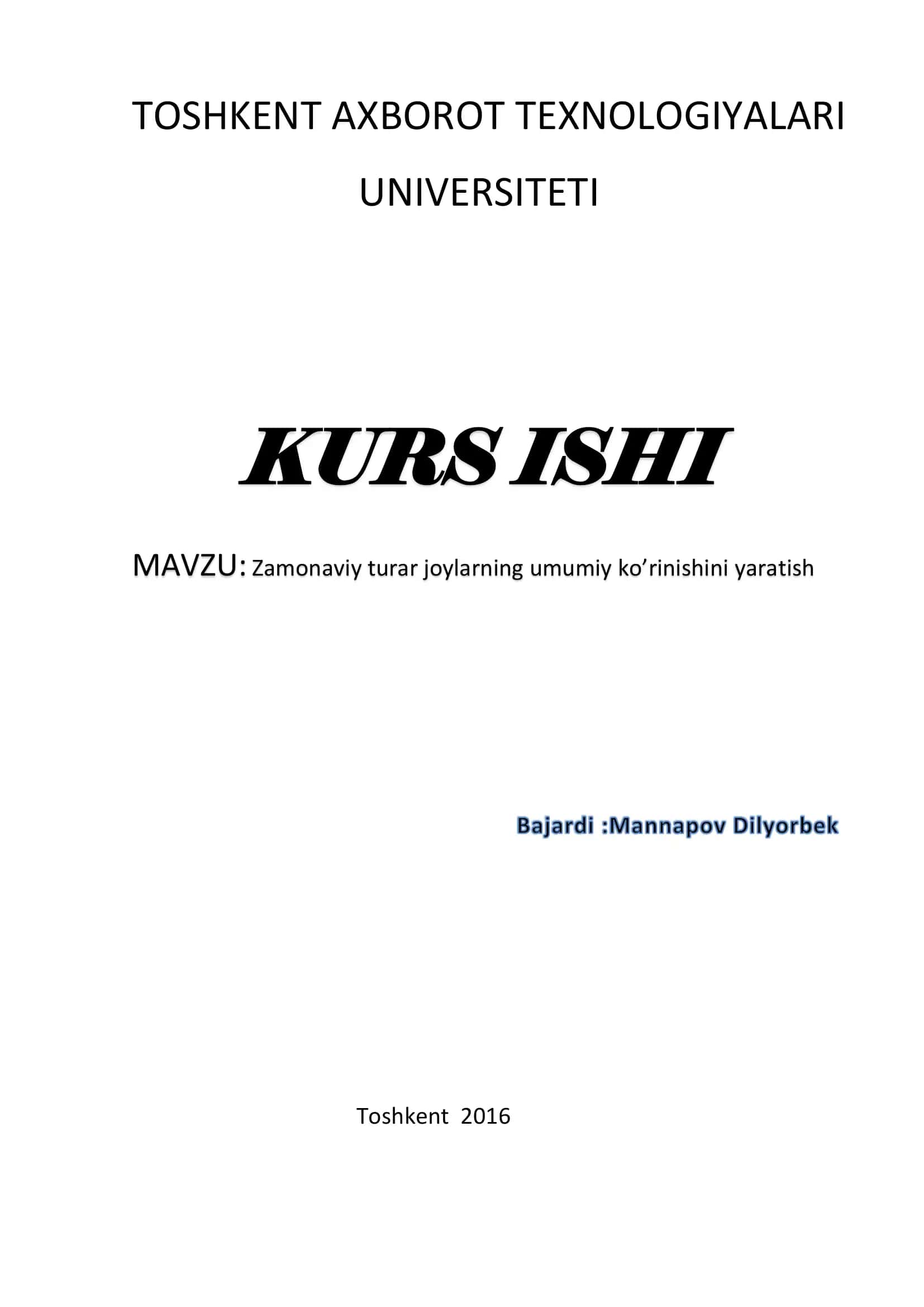 Zamonaviy turar joylarning umumiy ko’rinishini yaratish 1