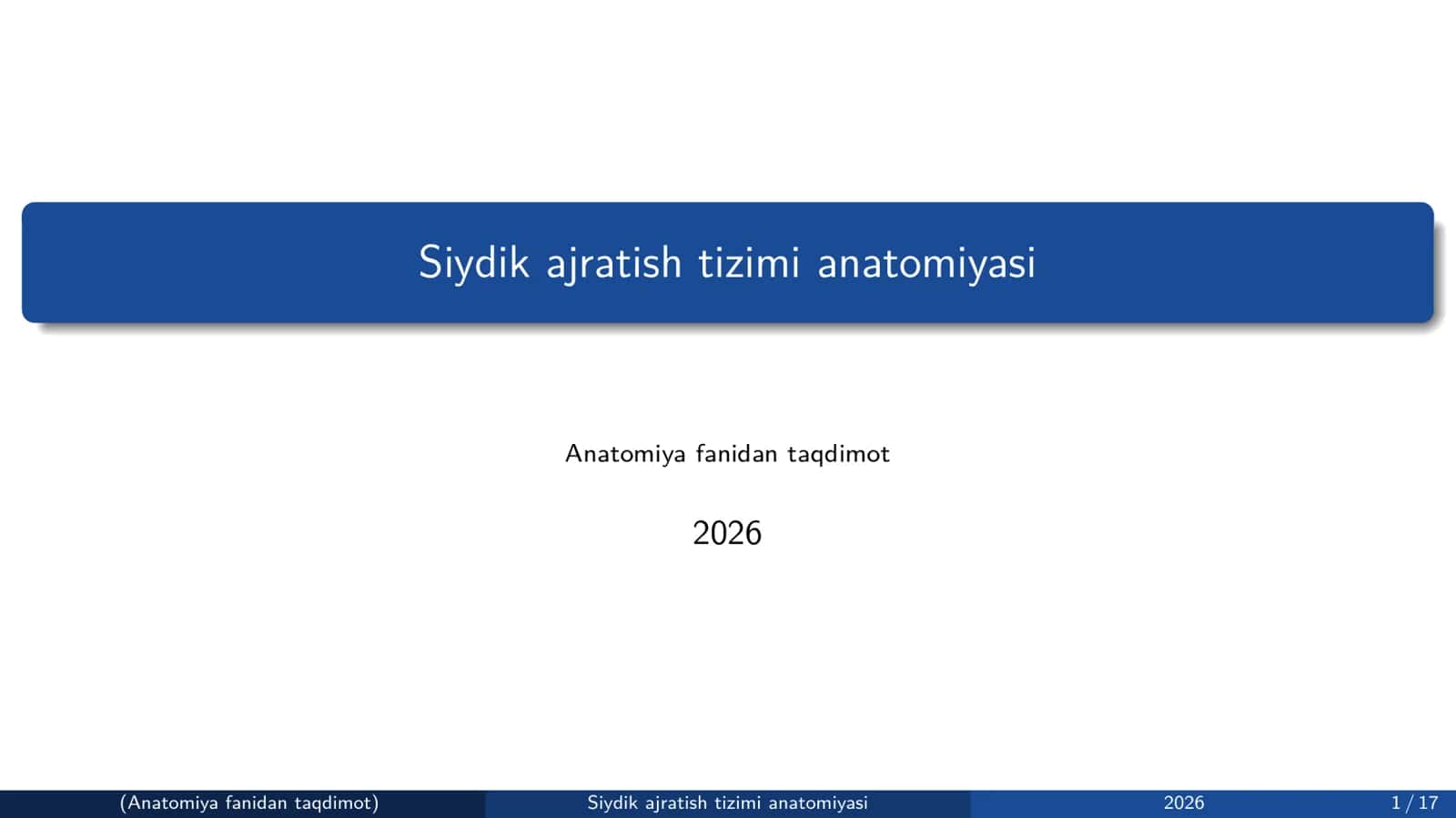 Siydik ajratish tizimi anatomiyasi 1