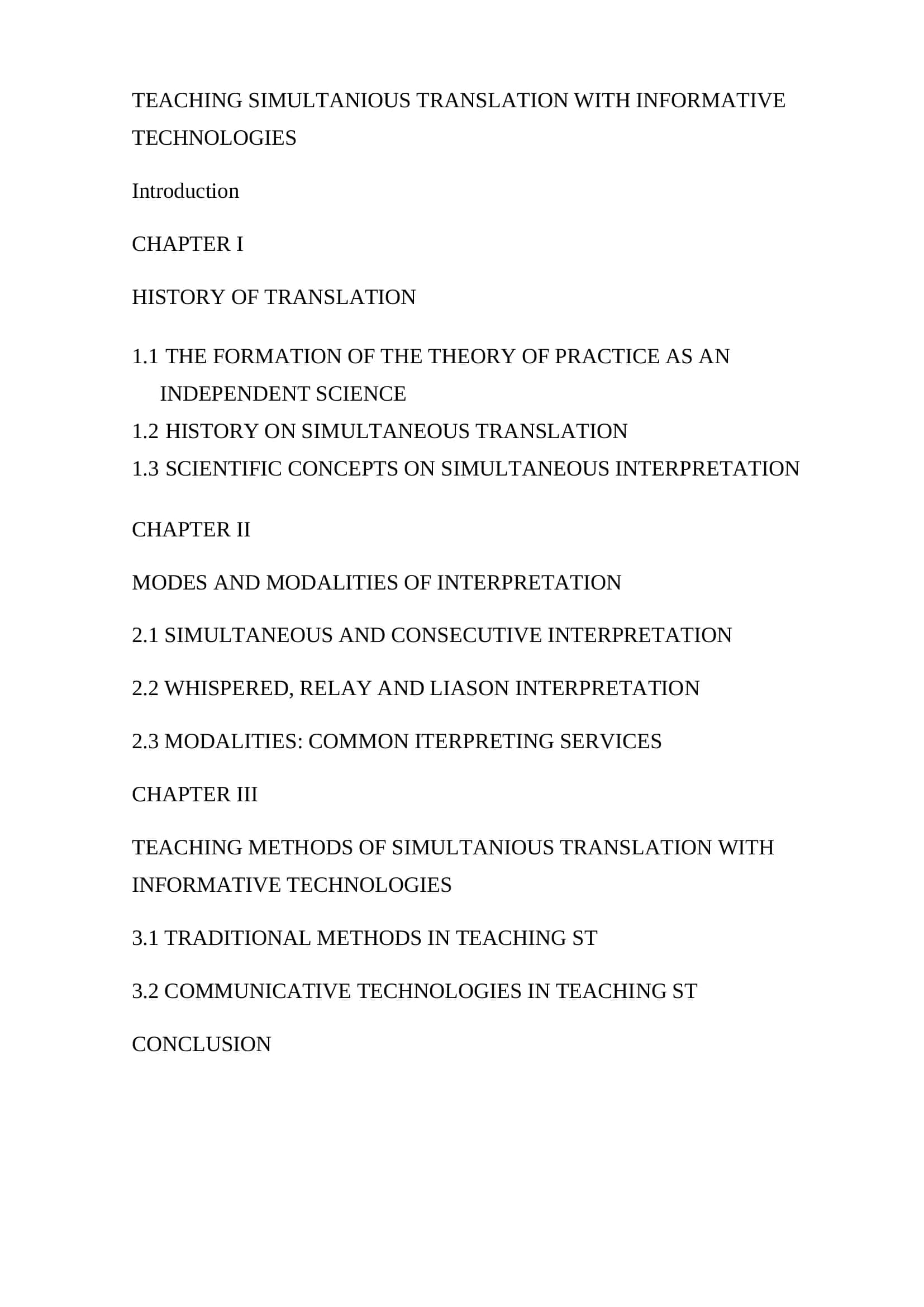 Teaching Simultaneous Translation with Informative Technologies 1
