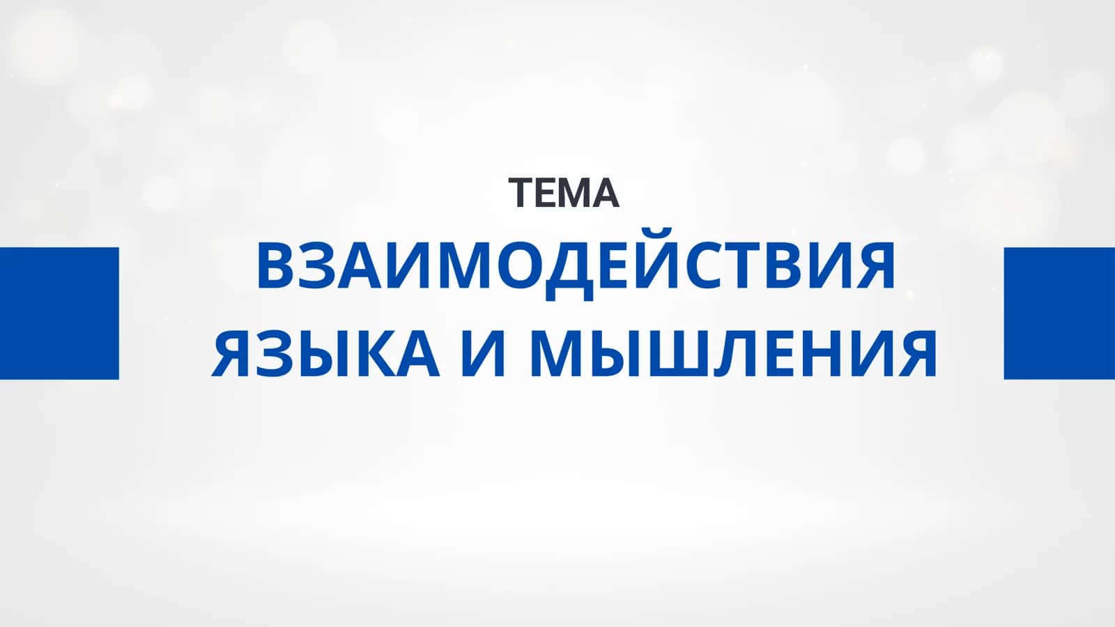 ВЗАИМОДЕЙСТВИЯ ЯЗЫКА И МЫШЛЕНИЯ 1