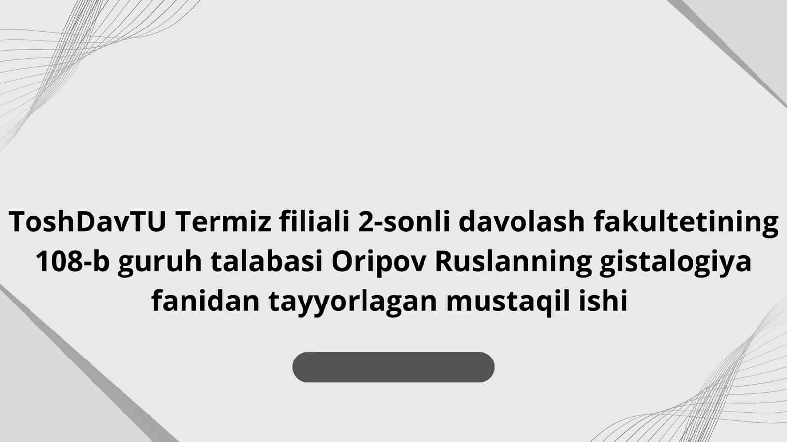 Yallig'lanish reaksiyasi vaqtida hujayralarning o'zaro ta'siri. Birriktiruvchi to'qimaning hujayralararo moddasining kelib chiqishi vauzilishi. Kollagen tolalarining ultrastrukturasi va gistokimyosi 1
