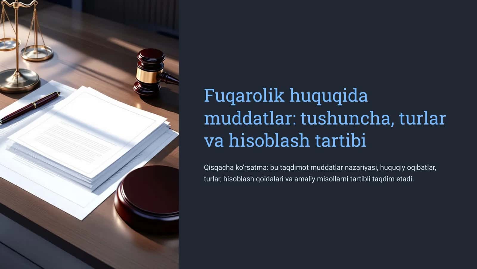 Fuqarolik huquqida muddatlar tushuncha, turlar va hisoblash tartibi 1