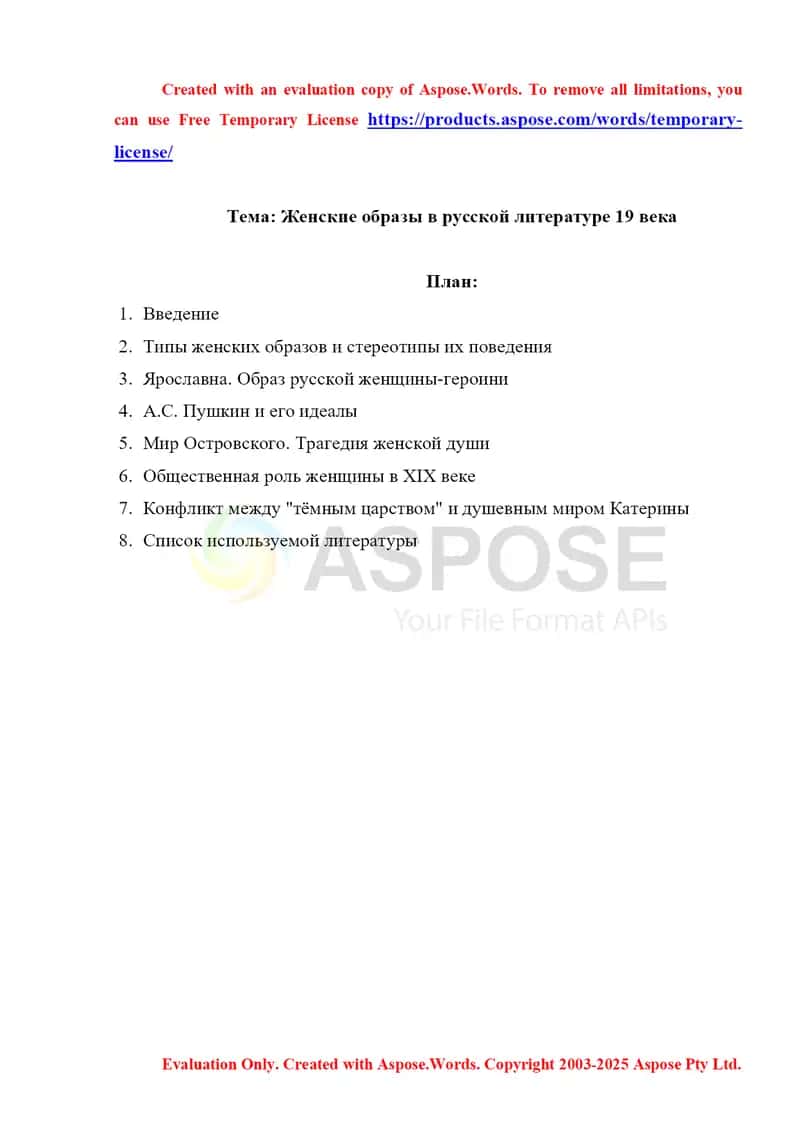Женские образы в русской литературе 19 века 1