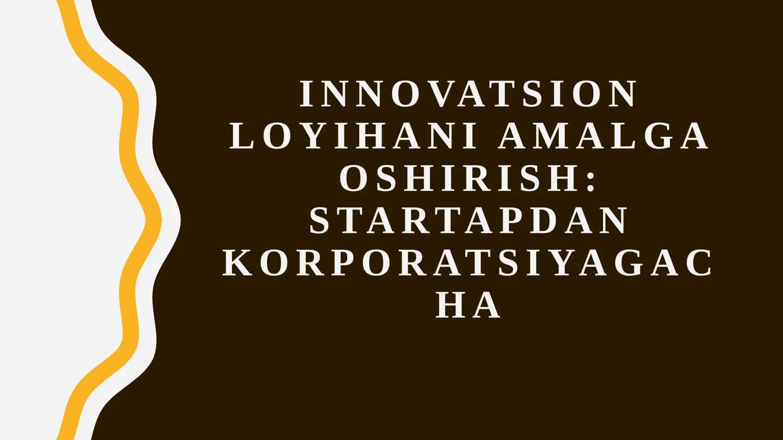 Oshirish: Startapdan korporatsiyaga 1