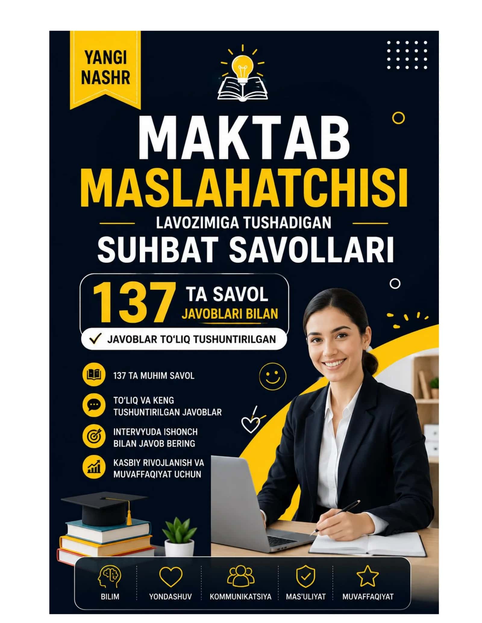 MAKTAB MASLAHATCHISI LAVOZIMIGA ISHGA KIRISH BILETLARI 137 TA 1