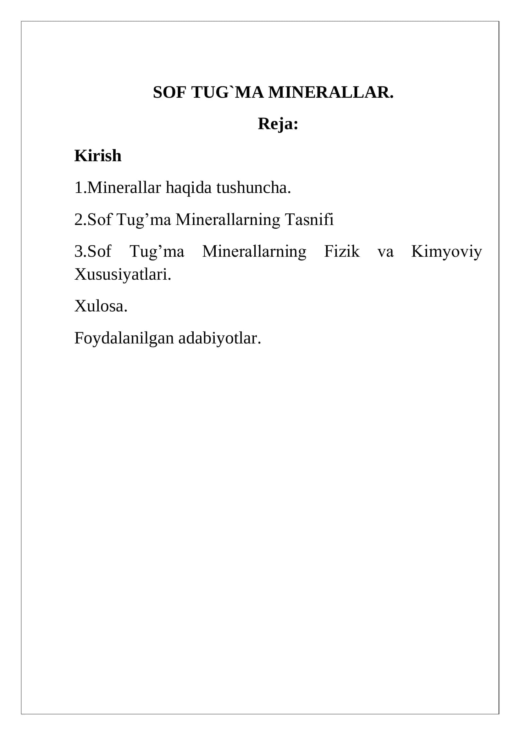 SOF TUG`MA MINERALLAR 1