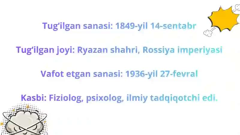 Ivan Petrovich Pavlovning asosiy hissasi