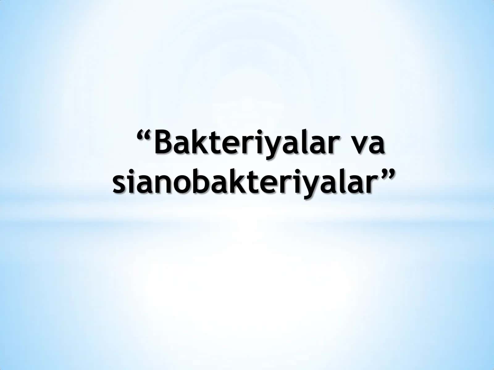 Bakteriyalar va sianobakteriyalar 1