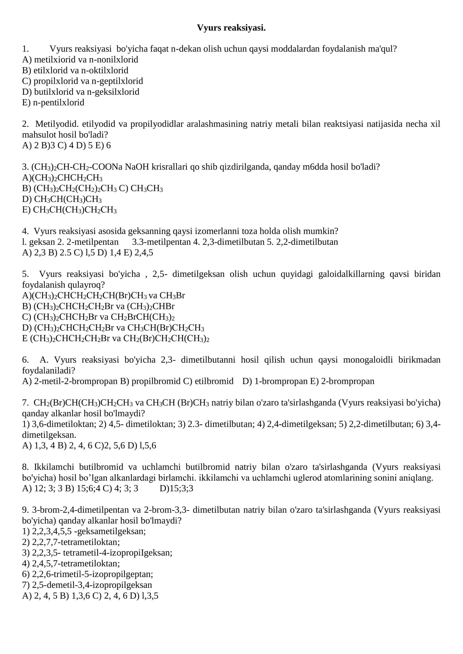 Vyurs reaksiyasi 1