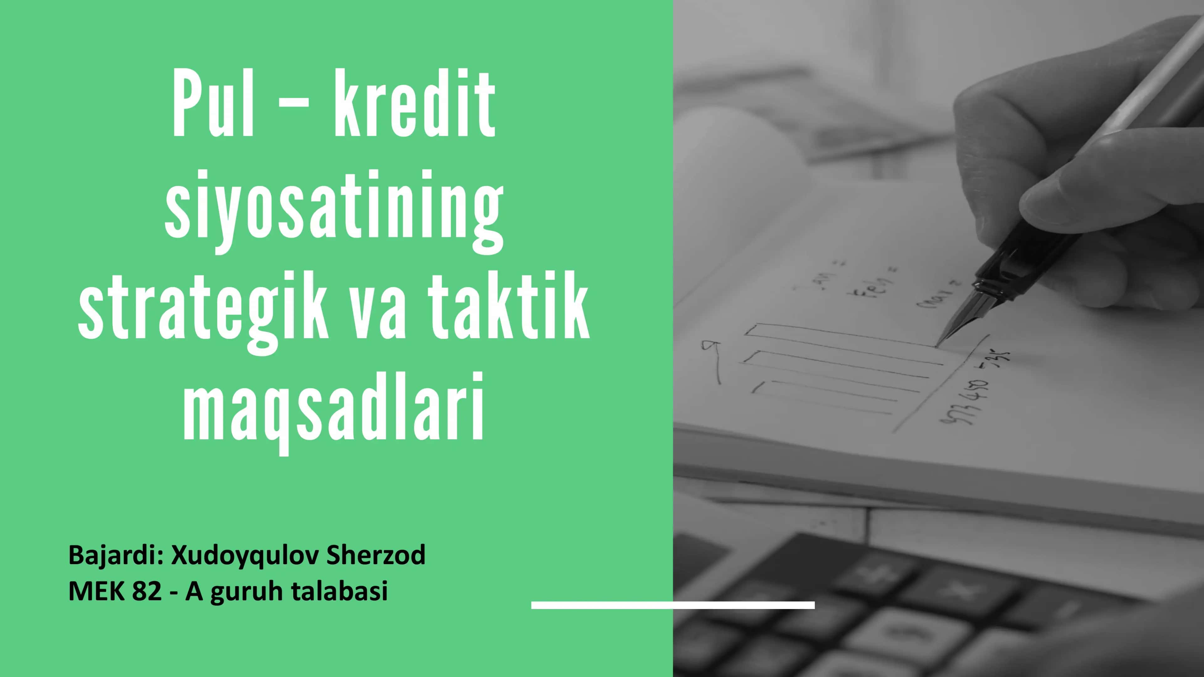 Pul-kredit siyosatini amalga oshirish Konsepsiyasi 1