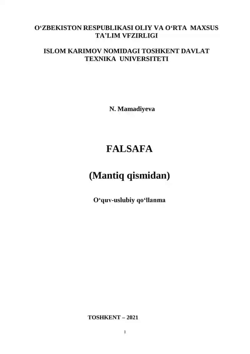 FALSAFA (Mantiq qismidan)