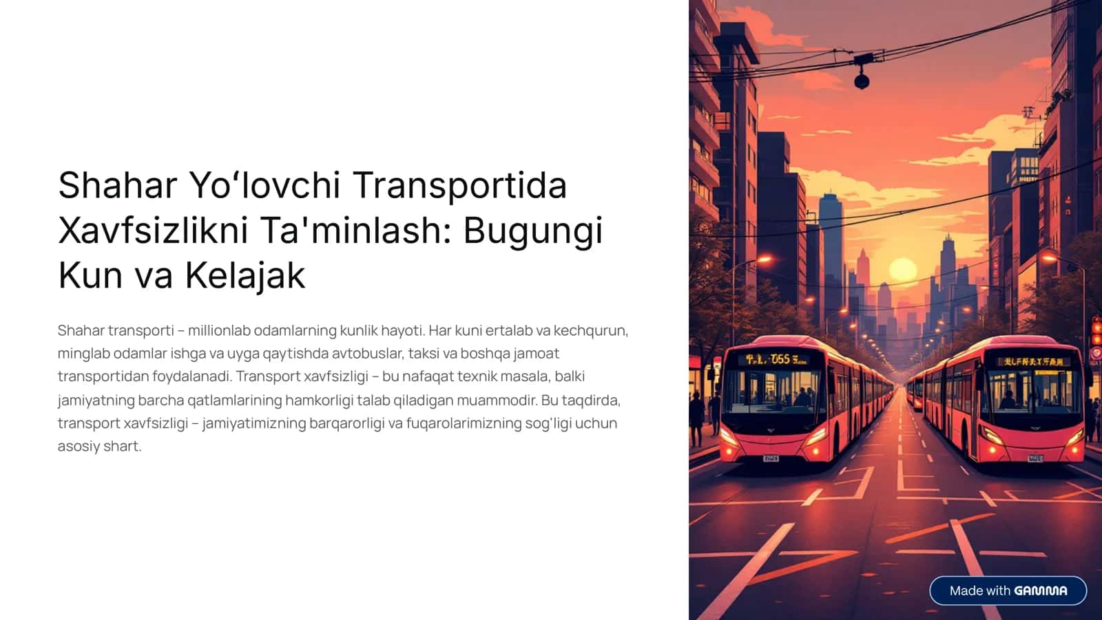 Shahar Yoʻlovchi Transportida Xavfsizlikni Ta'minlash 1