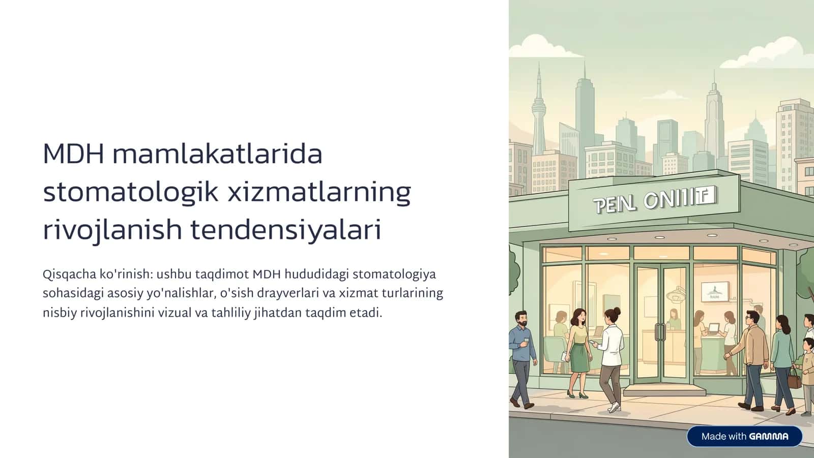 MDH mamlakatlarida stomatologik xizmatlarning rivojlanish tendensiyalari 1