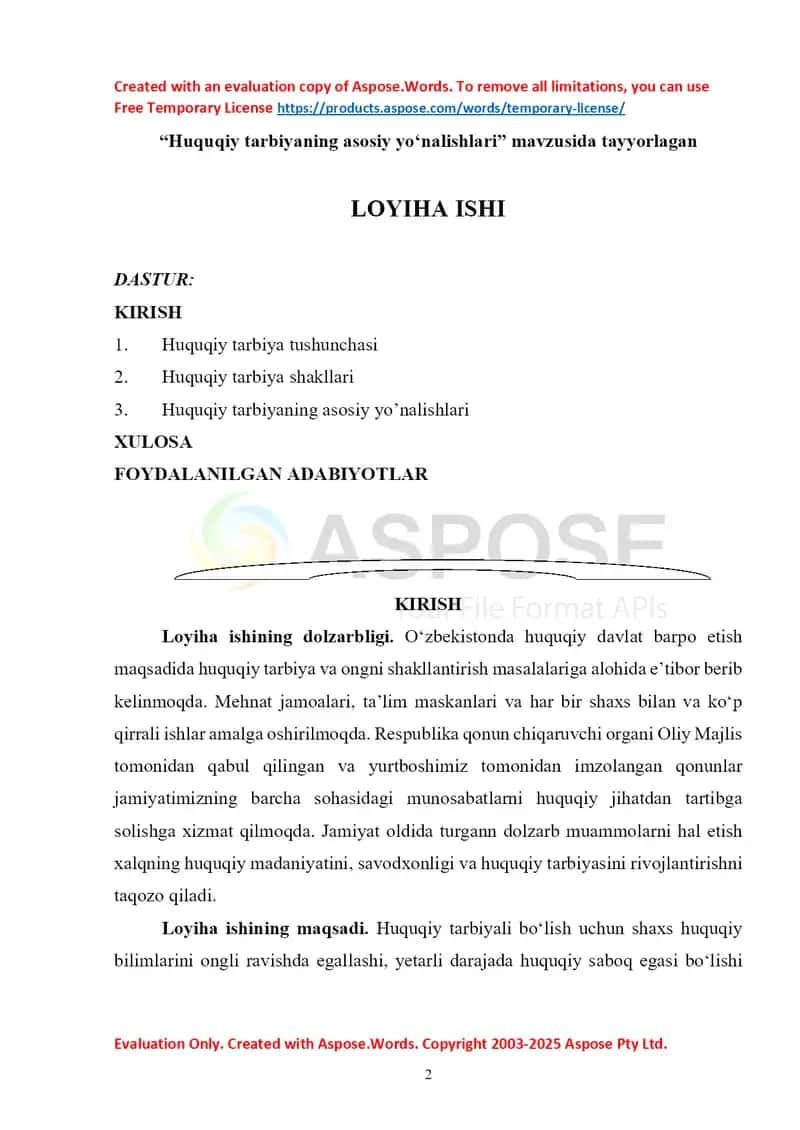Huquqiy tarbiyaning asosiy yo‘nalishlari 1