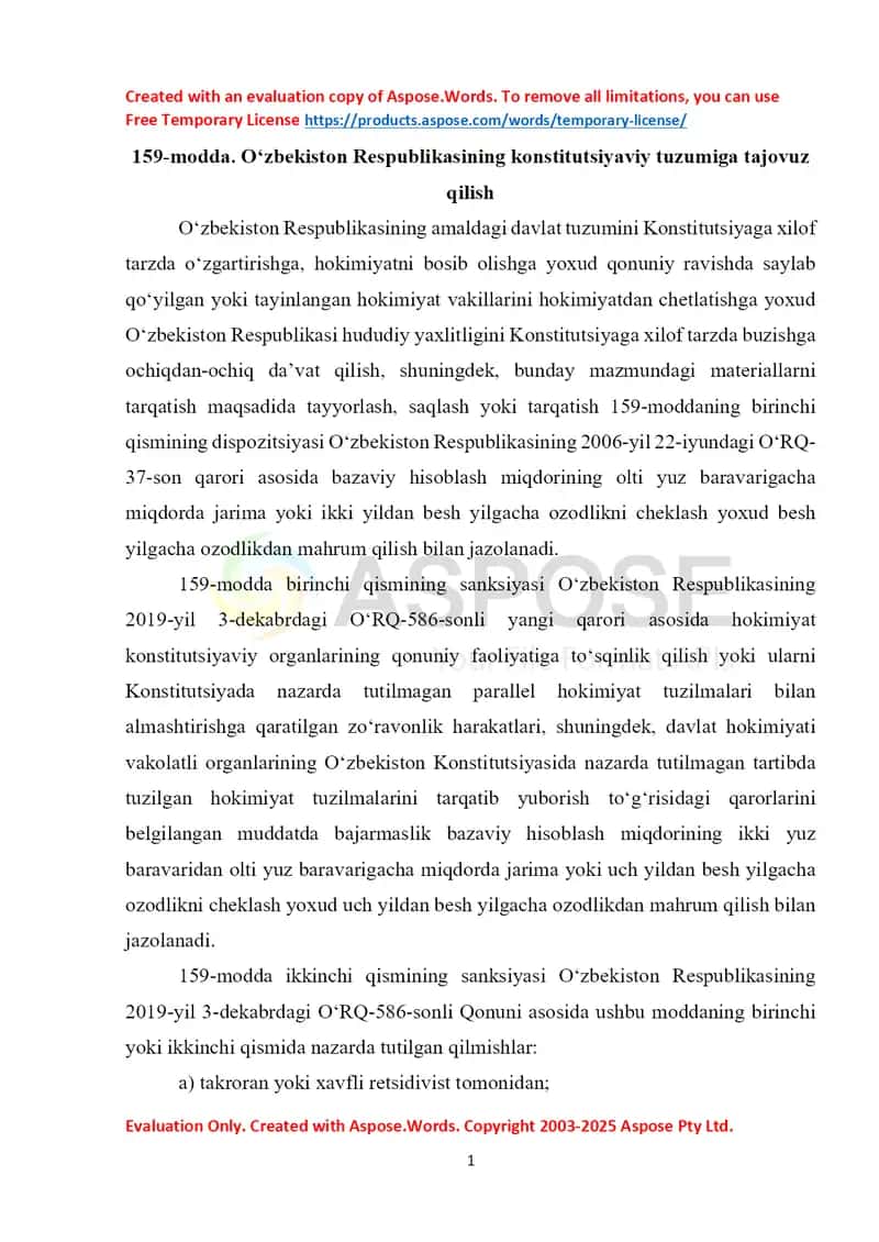 O‘zbekiston Respublikasining konstitutsiyaviy tuzumiga tajovuz qilish 1