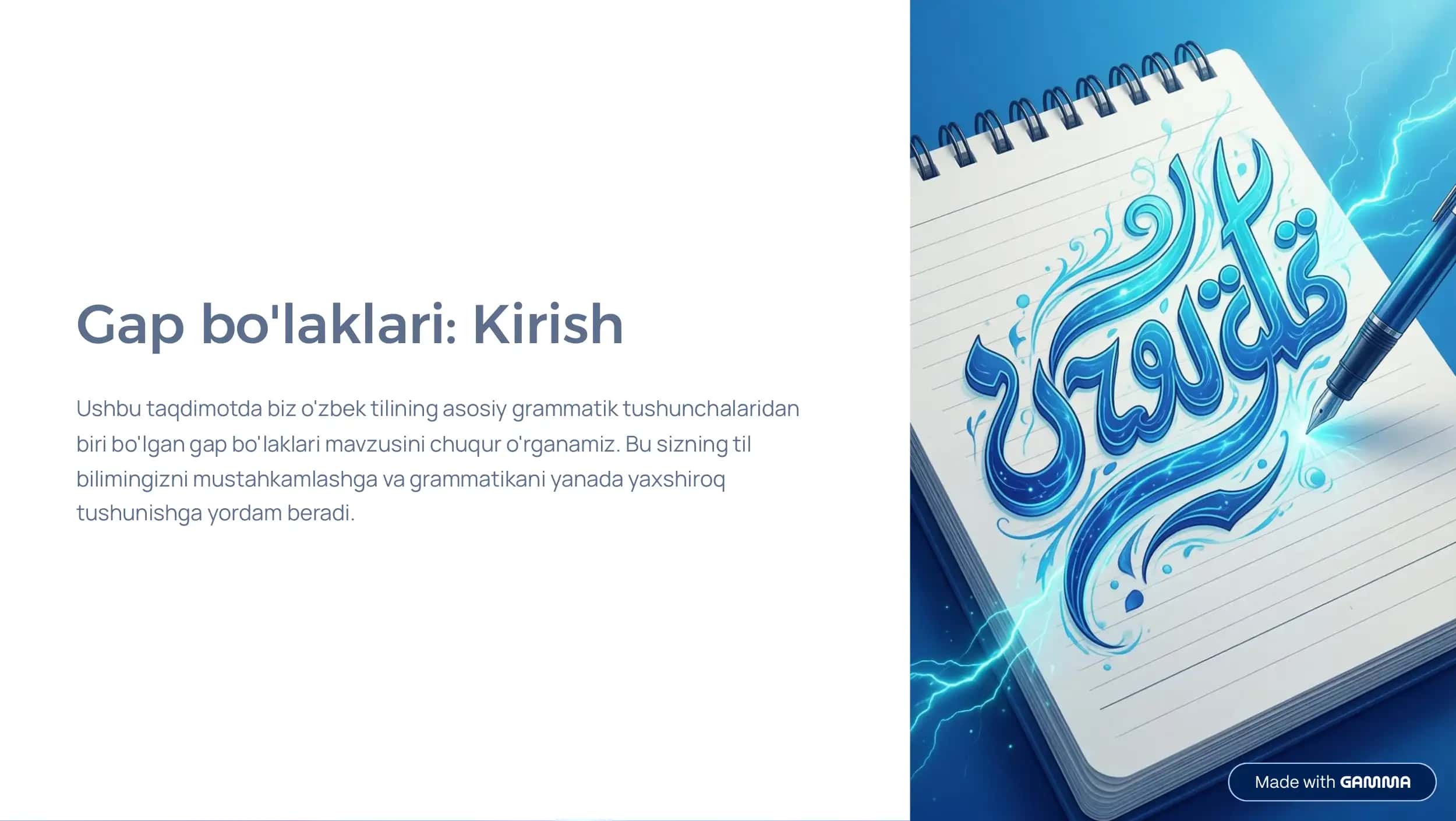 Ona tili fanidan referat. Gap bo'laklari 1