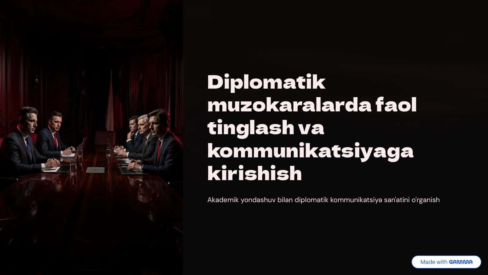 Diplomatik muzokaralarda faol tinglash va kommunikatsiyaga kirishish 1