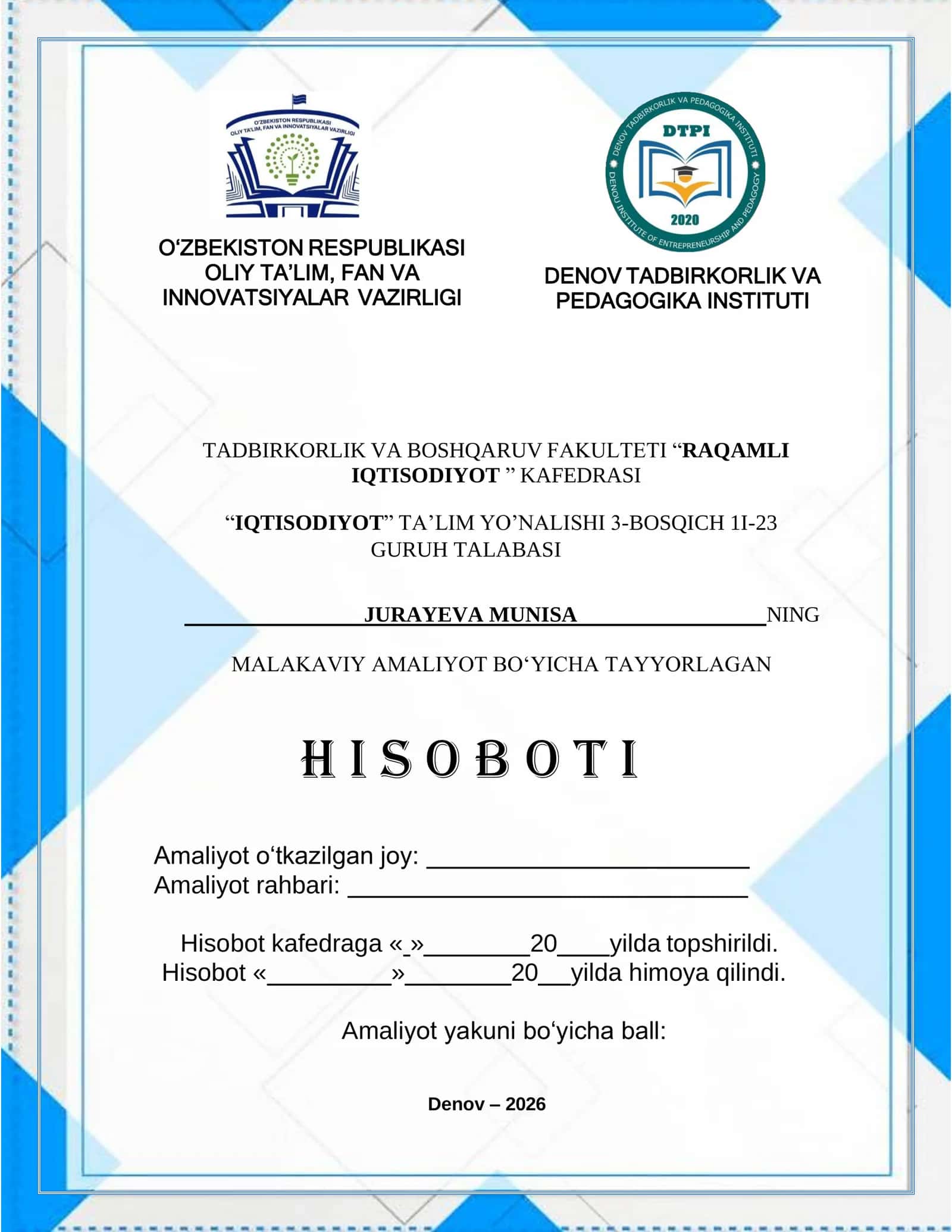 Agrobank Surxondaryo viloyati Sho‘rchi tuman filialining tashkiliy va faoliyati tuzilishi 1
