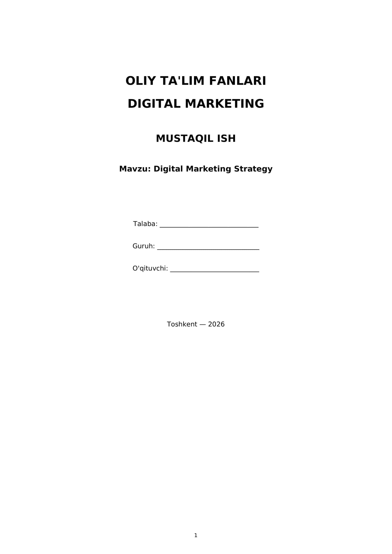 MUSTAQIL ISH Digital Marketing Strategy 1