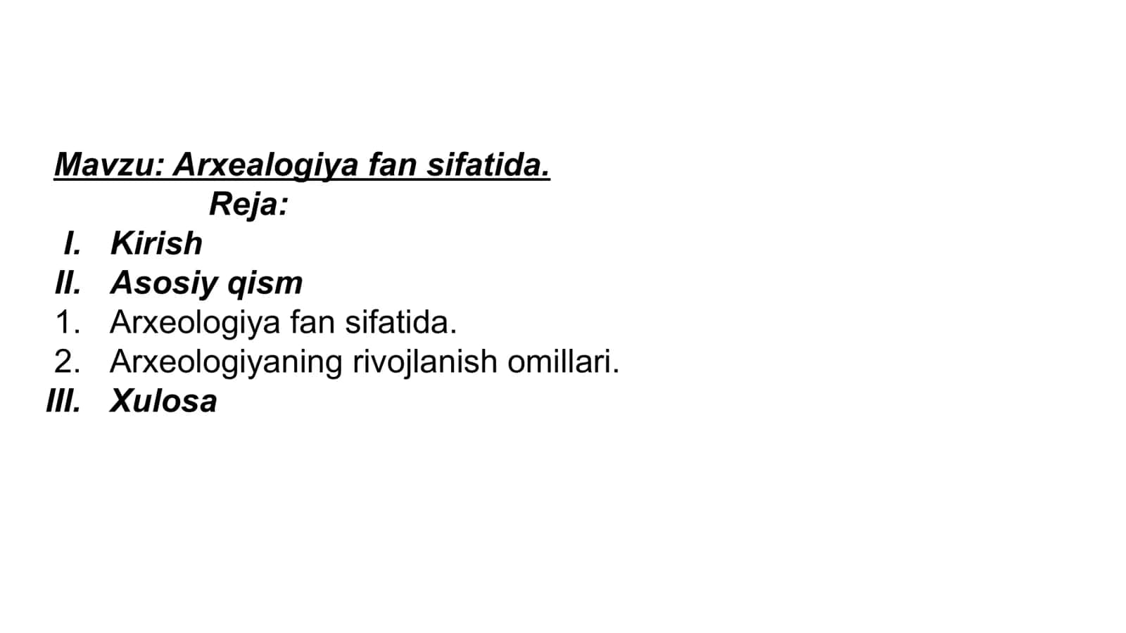 Arxealogiya fan sifatida 1